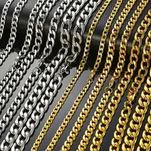 Men's Gold Steel Miami Cuban Chain Necklace #6