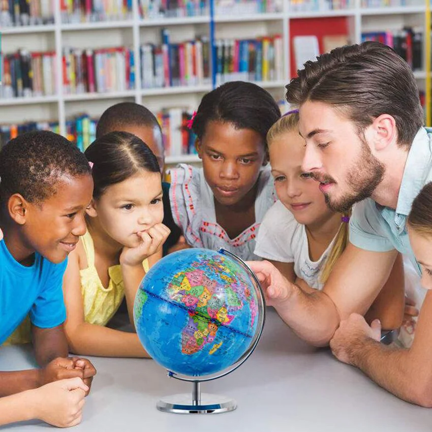 Mapa del mundo del globo terráqueo, juguete educativo de geografía para decoración de escritorio, miniaturas de ayuda para el hogar y la Oficina, regalo para niños, 20cm