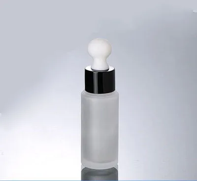 

30ML frosted glass dropper bottle with black lid ,empty frost 1 ounce glass dropper Cosmetic Packaging glass bottle wholesale