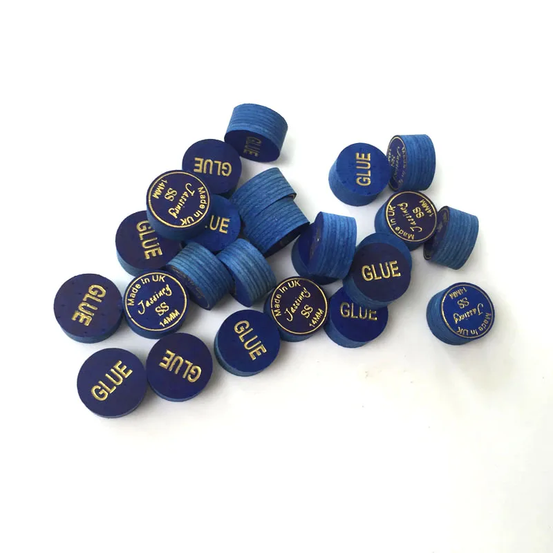 xmlivet 10pcs/lot 2017 Jassinry Cue tips 8layers pigskin Billiards Pool cue tips 14mm Blue SS/S/M/H/HH 5 hardness High Quality