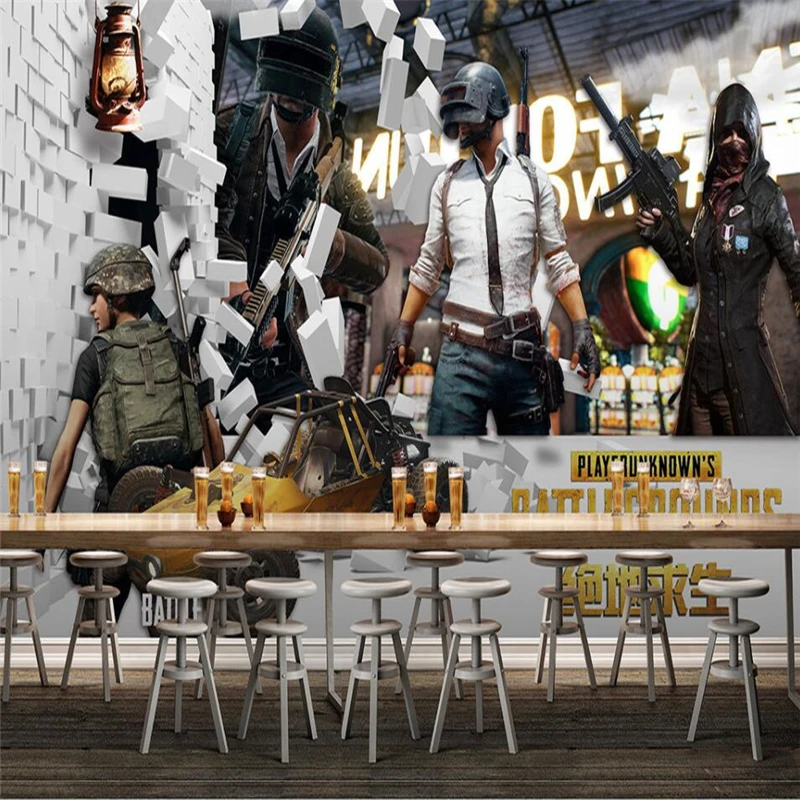 

wellyu Jedi Survival Battle Royale Chicken Game Internet Coffee Wall Custom Large Mural Green Wallpaper papel de parede