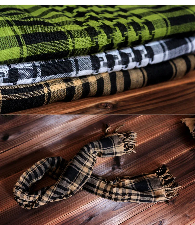 100% Cotton Thin Arab Scarves Men Winter  Keffiyeh Windproof Scarf Muslim Hijab Shemagh Tactical Desert  Arabic Scarf