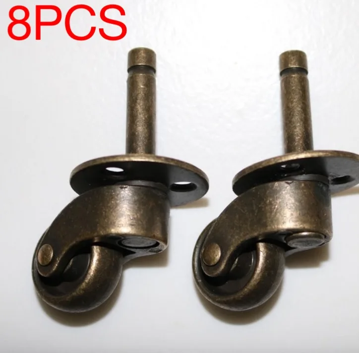 8PCS/LOT Retro Bronze Alloy Universal Screw Rod Casters European style furniture sofa wheel pulley -High:69mm