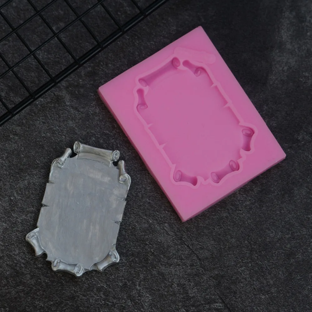 European Parchment Shape Fondant Mold Silicone Mould Embossing Sugarcraft Art Molds Creat Antique Letter