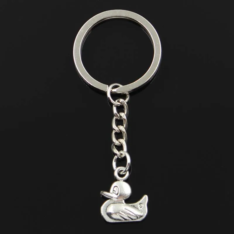 Fashion Duck 19x16mm Pendant 30mm Key Ring Metal Chain Bronze Silver Color Men Car Gift Souvenirs Keychain Dropshipping