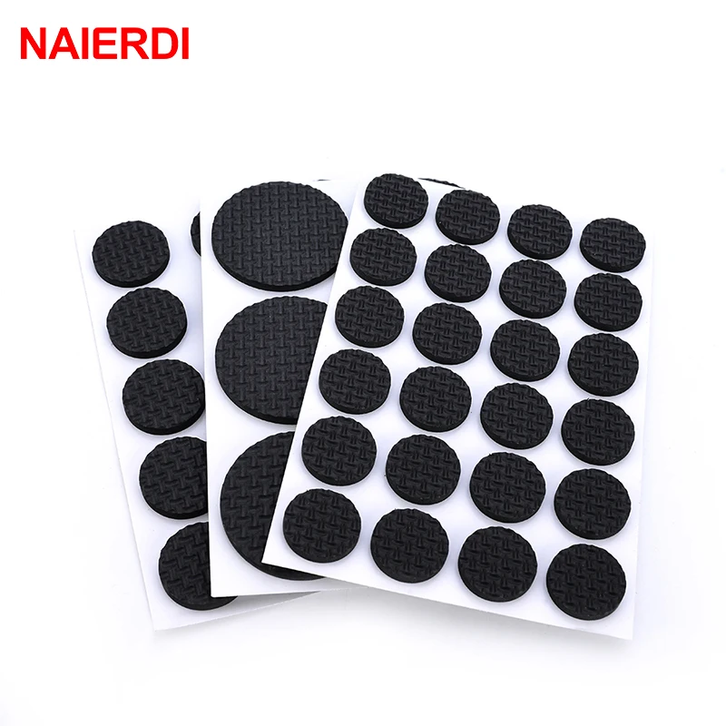 

5Set NAIERDI 1-24PCS Self Adhesive Furniture Leg Feet Rug Felt Pads Anti Slip Mat For Chair Table Protector Hardware Accessories