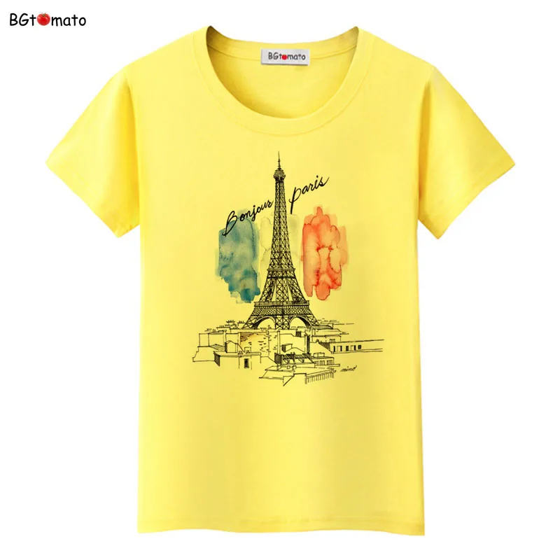 

Creative design La Tour Eiffel printing tshirts Special supply short t-shirts women Original brand good quality soft shirts