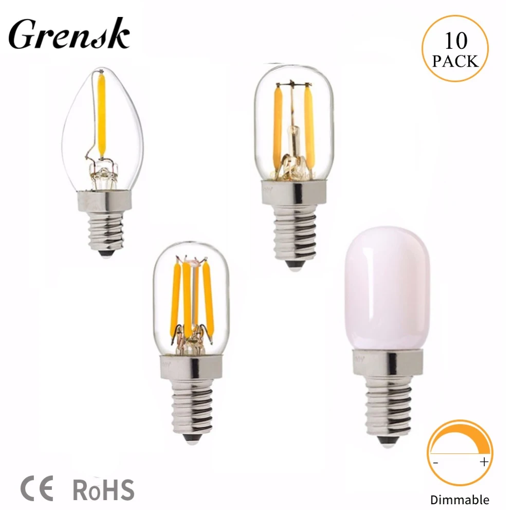 

Grensk T20 C7 E12 Led Bulb 2700k 0.5W 1W 2W Led Bulb E14 220V Dimmable Retro Mini LED Lamp Light Edison Refrigerator 110V 220V