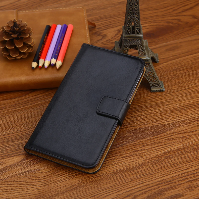 Casing Dompet Mewah untuk Meizu M6T Kulit PU Sampul Flip Retro Tali Casing Modis Magnetik