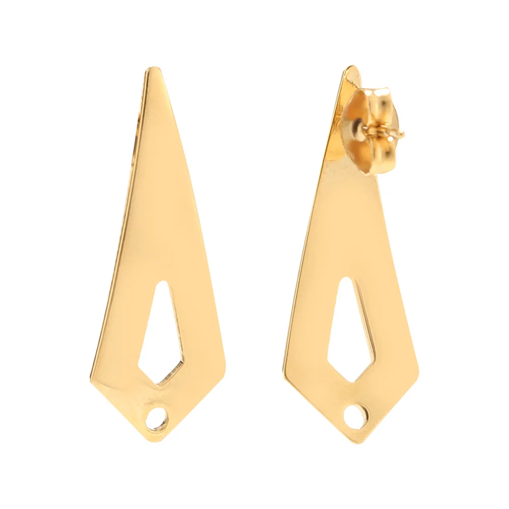 10 pcs เหล็กผ่าตัด Real Gold Plated Arrow หูต่างหูโพสต์สตั๊ด 1.5 มม. สำหรับ Dangle ต่างหูเครื่องประดับทำ