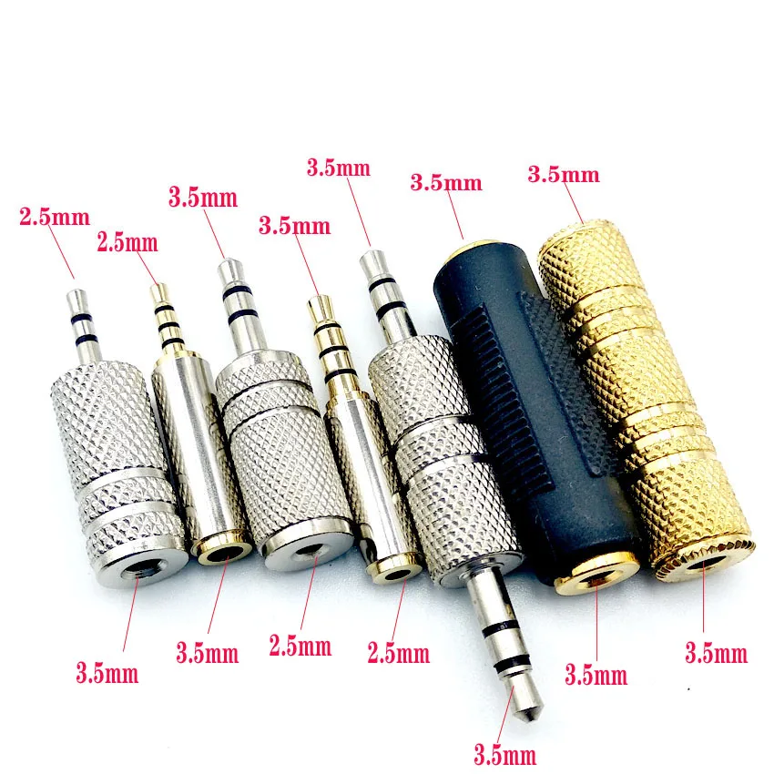 2pcs 2.5mm/3.5mm Audio Adapter for Headset Earphone 3.5mm Female to Female Jack Stereo Adapter Connector Audio Extension Cable
