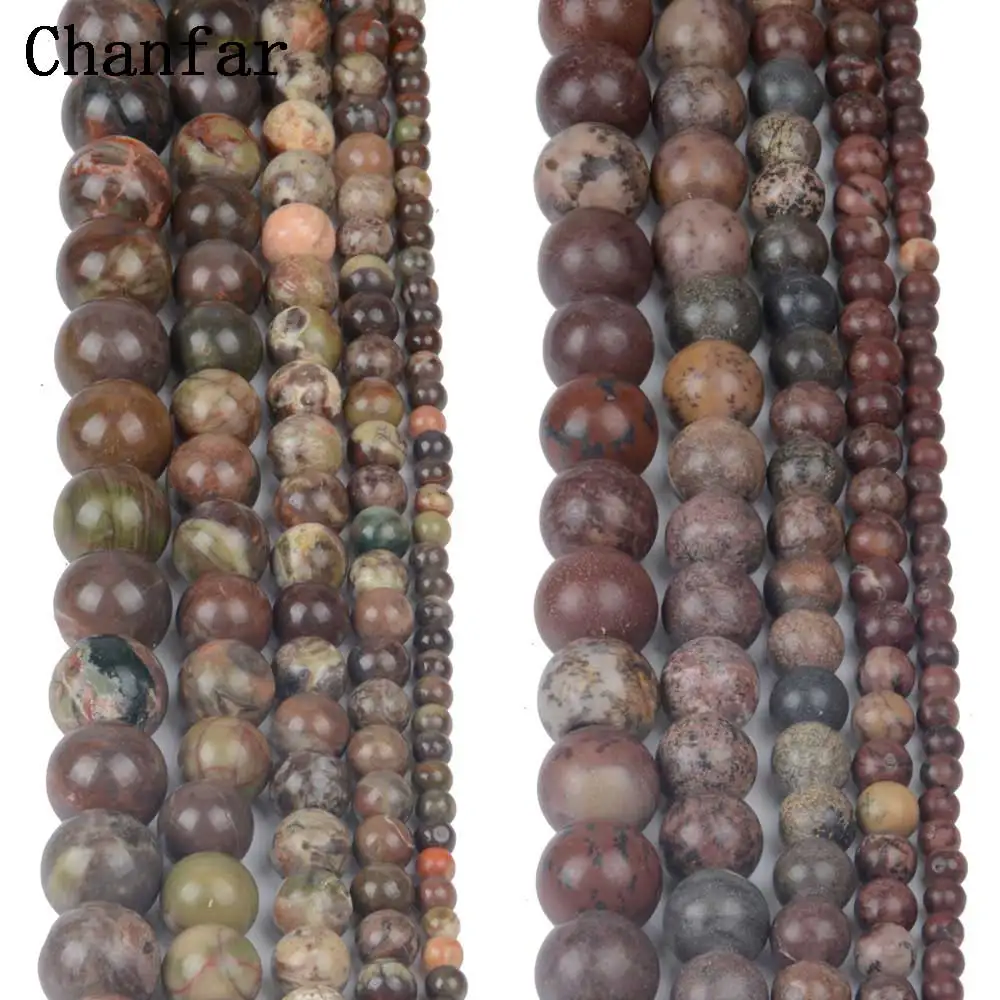 Ocean Carnelian Stone Beads Natural Flower Stone Round Beads 4mm 6mm 8mm 10mm 12mm for DIY Jewelry Making