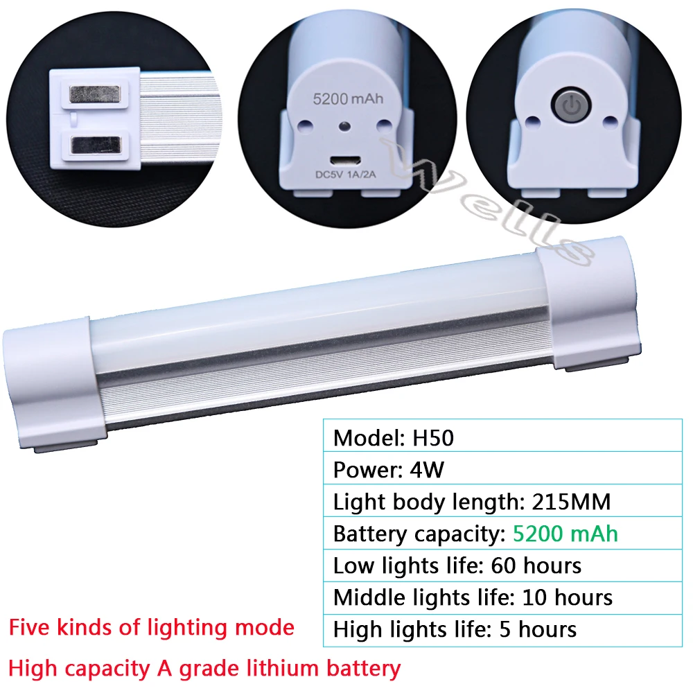 Imagem -04 - Luzes de Emergência Multifuncionais sem Fio Bateria Recarregável de 10400mah com Capacidade para Lâmpada Led de Acampamento Interna Externa