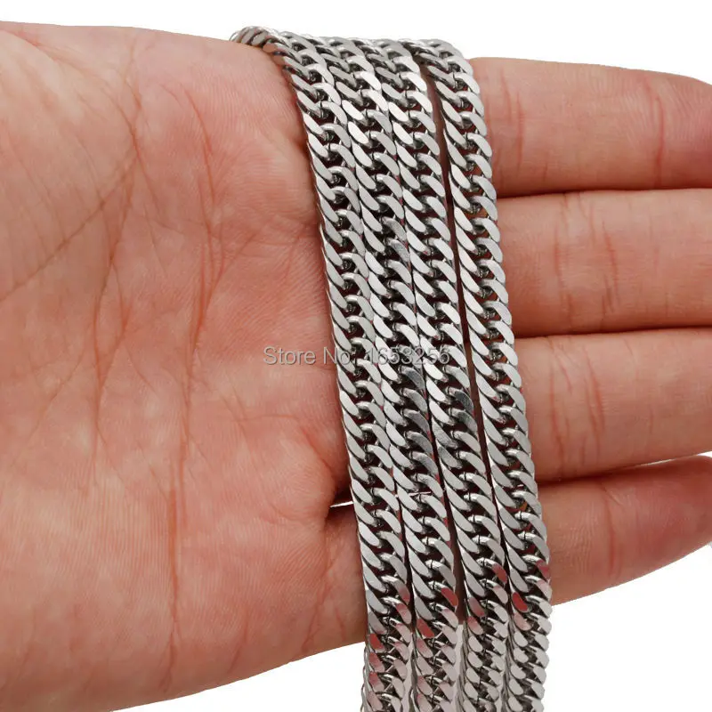 

Lot of 10 meters 4mm Fashion Design 316l Stainless Steel Polished Curb Link Chain Jewelry Finding / Marking Wholesale Chain DIY