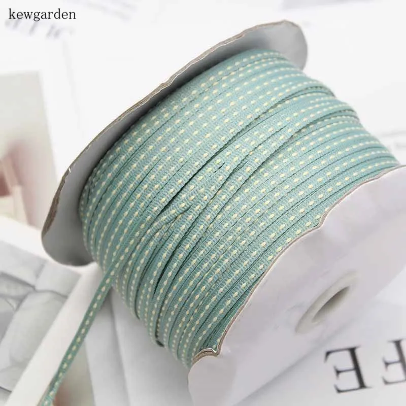 Kewgarden 3mm linea punteggiata nastro Grosgrain confezione regalo fiore artigianato fatto a mano fiocchi fai da te accessori 20 yarde