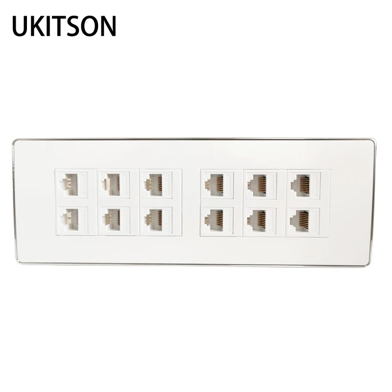 12 portów CAT5E CAT 6 RJ45 Ethernet LAN Panel ścienny 118 typu internetowe gniazdo osłona na twarz do sieci biurowej