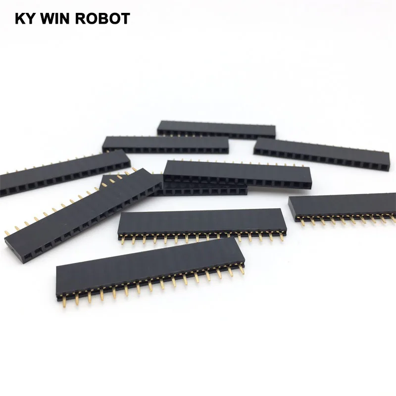 10PCS 1x16 16PIN Single Row Straight Female Pin Header Connector 2.54MM Pin Header Strip 1*16P