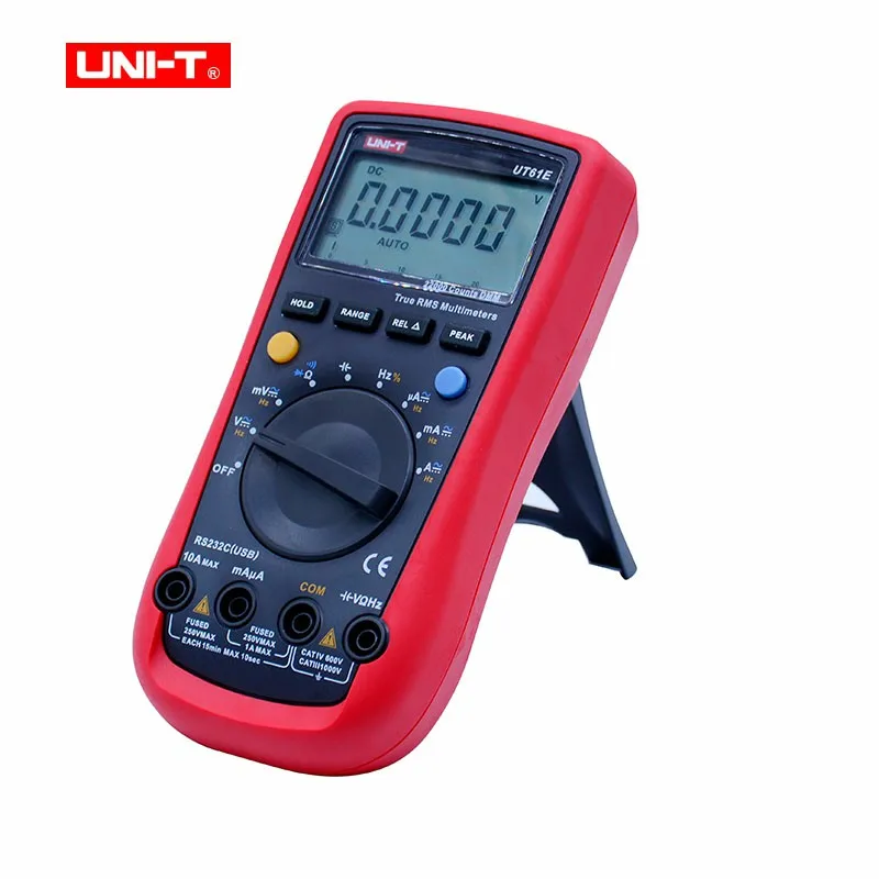 UNI-T UT61E Digital Multimeter True rms Auto Range UT61B/C/D/E AC DC Meter Data Hold Multimetro 9V Rechargeable Battery