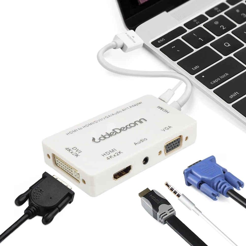 HDMI do HDMI DVI 4K VGA 1080P 3.5mm jack Audio z Micro USB Power 5w1 kabel Adapter do laptopa karty wideo komputery Monitor