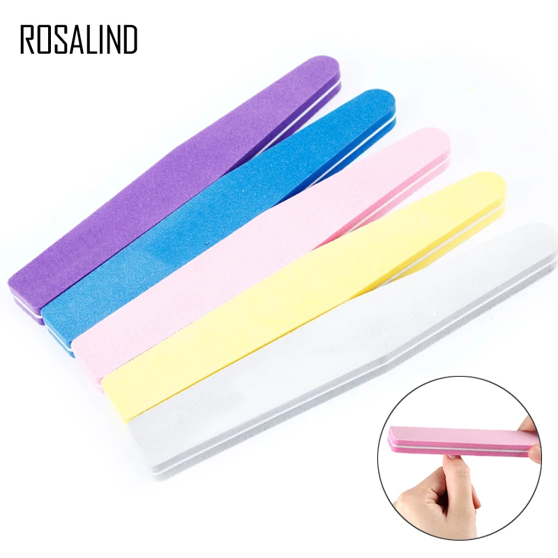 ROSALIND 1PCS Nail File Buffer Buffing Slim lozenge Sponges for Acrylic Nails Tools for Manicure NaiL Art Sawing Nail