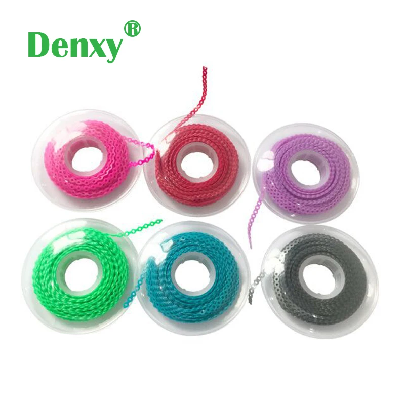 Denxy A+ Quality Orthodontic Chain Elastic Dental Ultra Power Chain Elastolink Power Chain open chain close Orthodontic Bracket