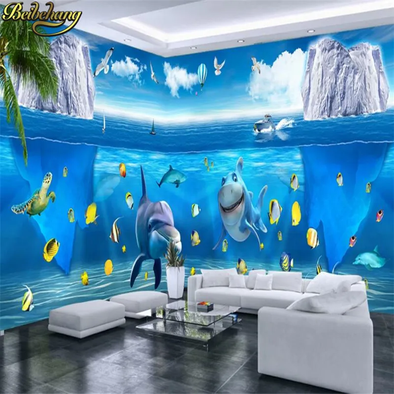 

beibehang Custom Large 3D Underwater World Photo Wallpaper Ceiling Mural Living Room Hotel wallpaper Fresco Papel De Parede 3D