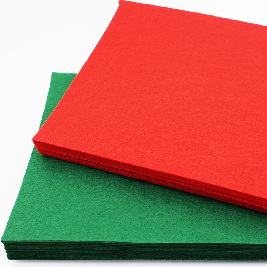 Tessuto di feltro verde rosso CMCYILING panno di poliestere spessore 1 MM per artigianato fai da te Scrapbook foglio Non tessuto 20 pz/lotto 20*30cm