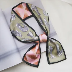 2019 spring summer new thin narrow skinny scarf multi-functional fashion ladies small scarf headscarf for bag handle scarves