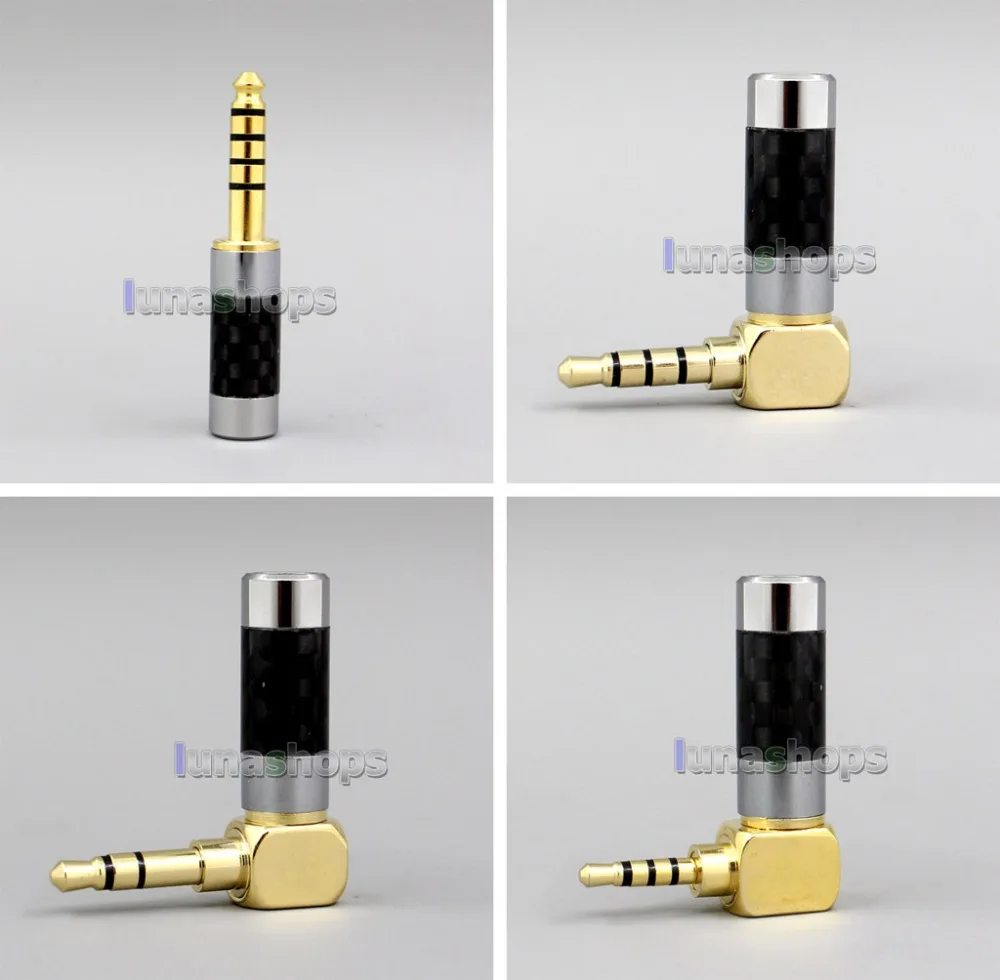 LN006343 Black L Angle 3.5mm 2.5mm 4.4mm Balanced TRRS Carbon Plug adapter For Astell & Kern AK380 AK240 AK100i II AK70