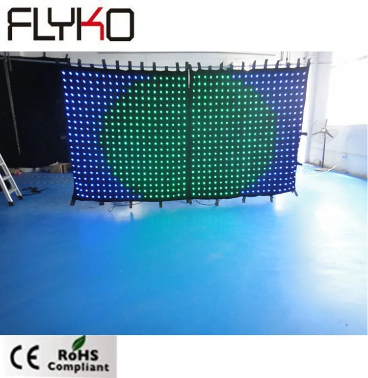 

2*4m P10 programble image vision backdrop led dj stage video curtain