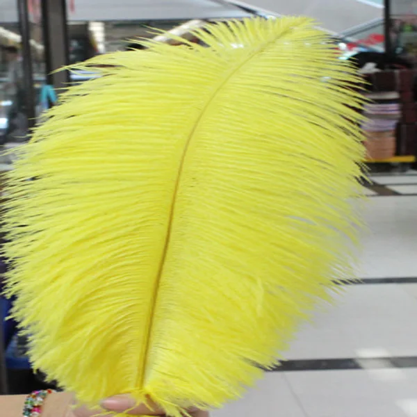 

2016 50 pcs yellow ostrich feathers.High quality ostrich plumage 45-50cm 18-20 inches headwear performance plume decoration