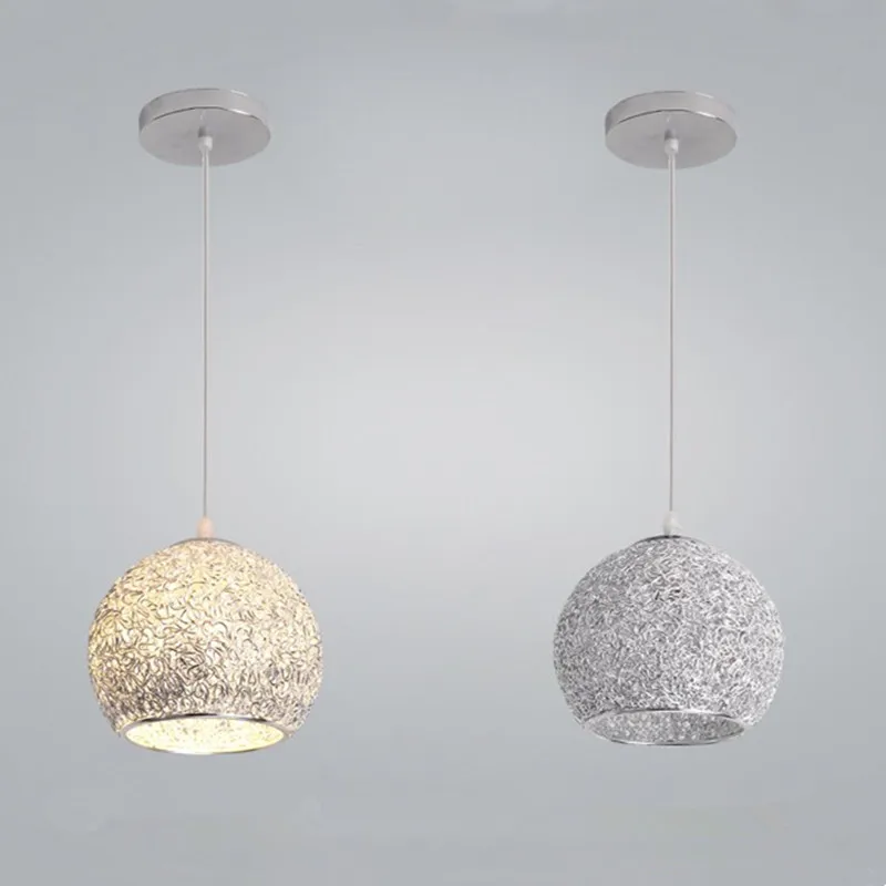 Modern Pendant Light Kitchen Island Ceiling Lamp Bedroom Silver Lighting Bar Aluminum Lights Home Indoor Lights Bulb For Free image 3