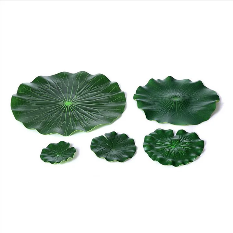 (5 Pcs/Lot) Green Lotus Leaves Real Touch Artificial EVA Water Lily Floating Pool Flowers For Home Garden Decoration