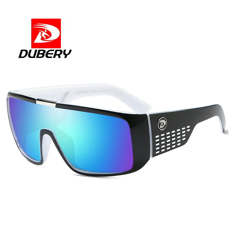 DUBERY 2018  Sunglasses  Men Sport Goggle Oversized Sun Glasses For Men Retro Frame Reflective Coating Brand Luxury Oculos UV400