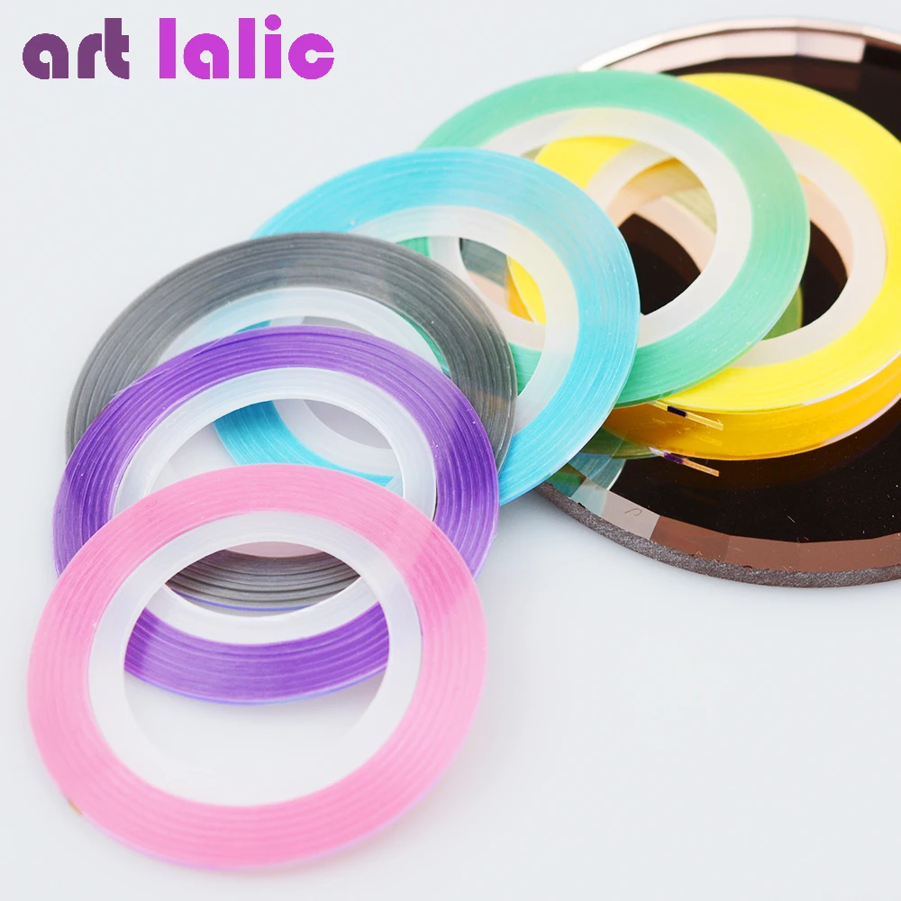 Nail Striping Tape Line Stickers, Mermaid Candy Color Design, Adhesive Nail Roll Decals for Manicure DIY Tools, 3Pcs, 6Pcs