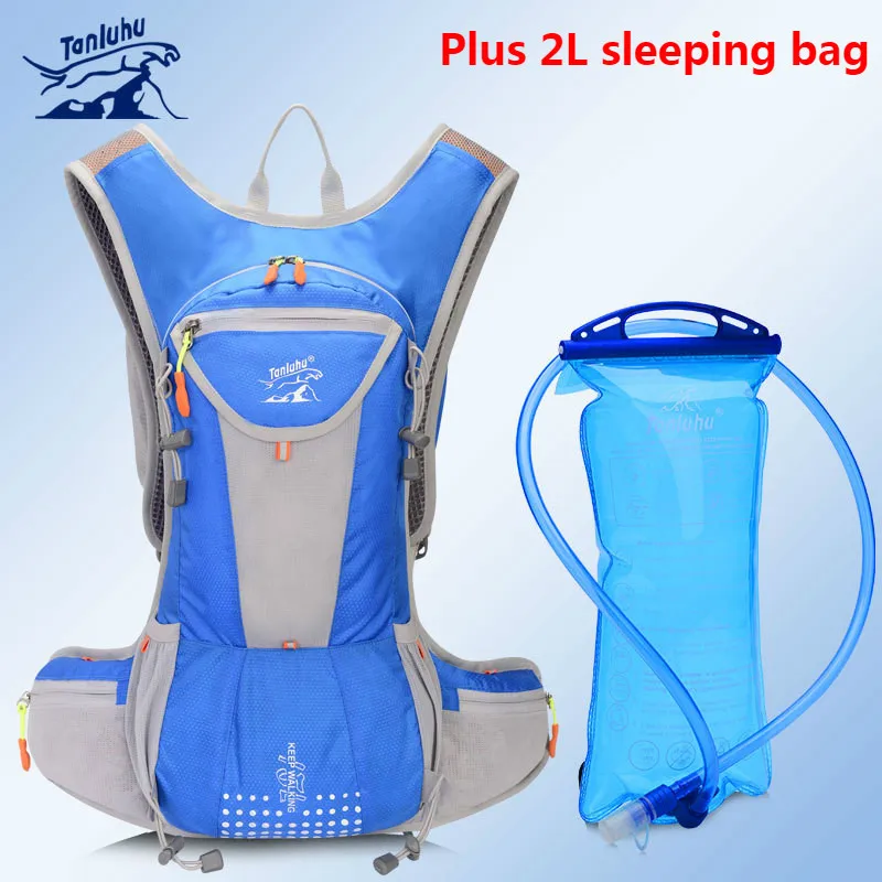 TANLUHU 15L outdoor sports riding lightweight breathable backpack marathon running backpack kettle plus 2L water bag equipment