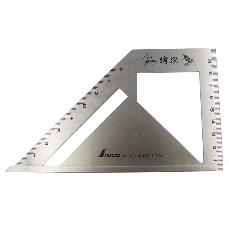 SHINWA Multi-Function Woodworking Square 45 degree 90 degree line angle Ruler Stop Type regulation Gauges