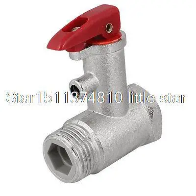 

Red Lock Lever Silver Tone Metal Safety Valve 0.7Mpa for Electric Water Heater