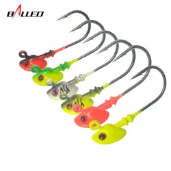 Balleo 6Pcs/lot 7g/10g14g18g21g Lead Head Hook Lure Hook Jig Head Fishing Tackle Fish Head Hooks Fishing Accessories