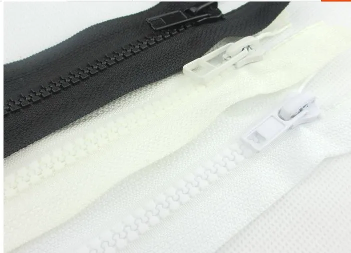 2-20pcs/lot 5#20-300cm black white open ends resin zipper with slider for clothing tent sewing diy accessories 1671