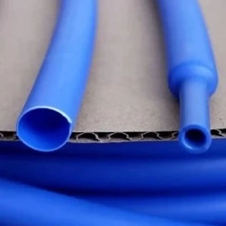 1-20Meters Blue Flexible Soft Silicone Heat Shrink Tubing Diameter 2mm-12mm Thick Wall 2500V High Temperature 200°C 1.7:1