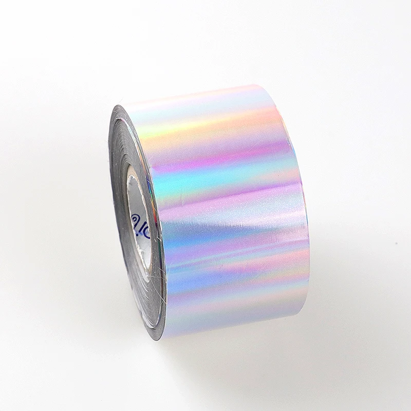 네일 아트 광택 스티커 데칼, DIY 우주 매니큐어 장식, 1 롤 레이저 실버 네일 트랜스퍼 포일, 매트 골드 실버