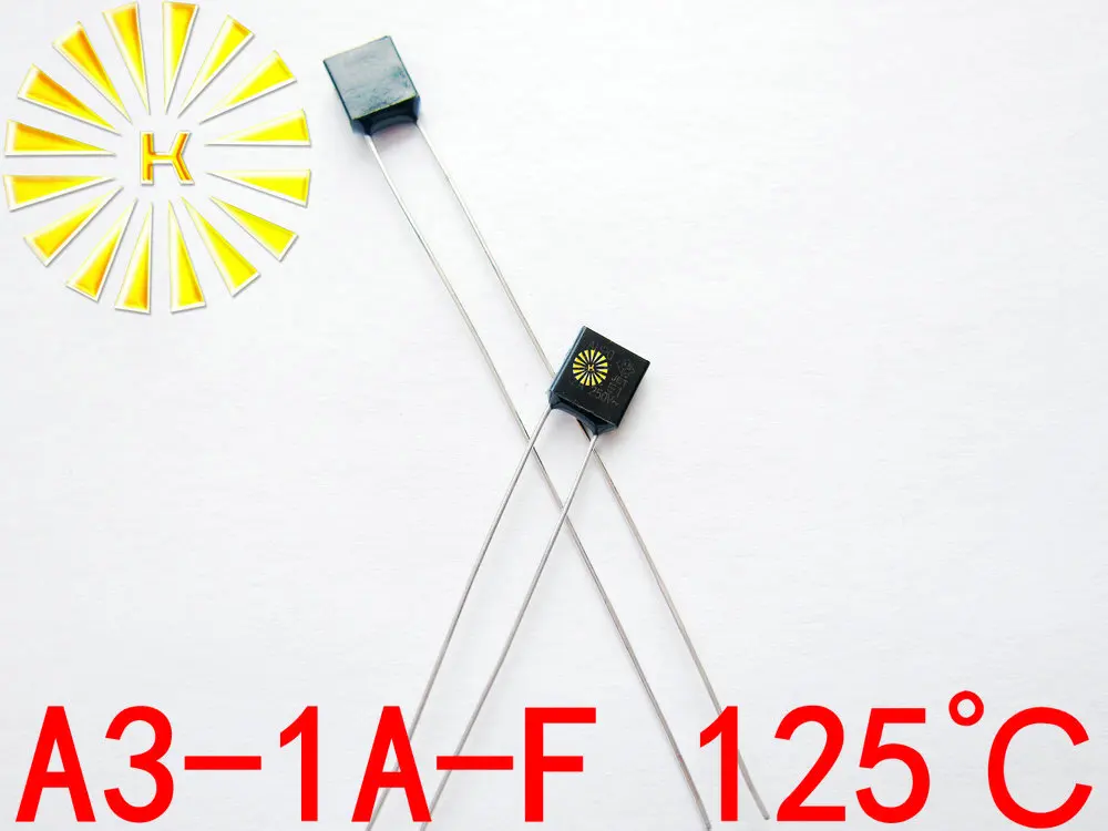 100% Original A3-1A-F 125 degree Thermal Cutoff RH125 Thermal-Links 1A 250V Black Square Temperature Fuse x 500PCS