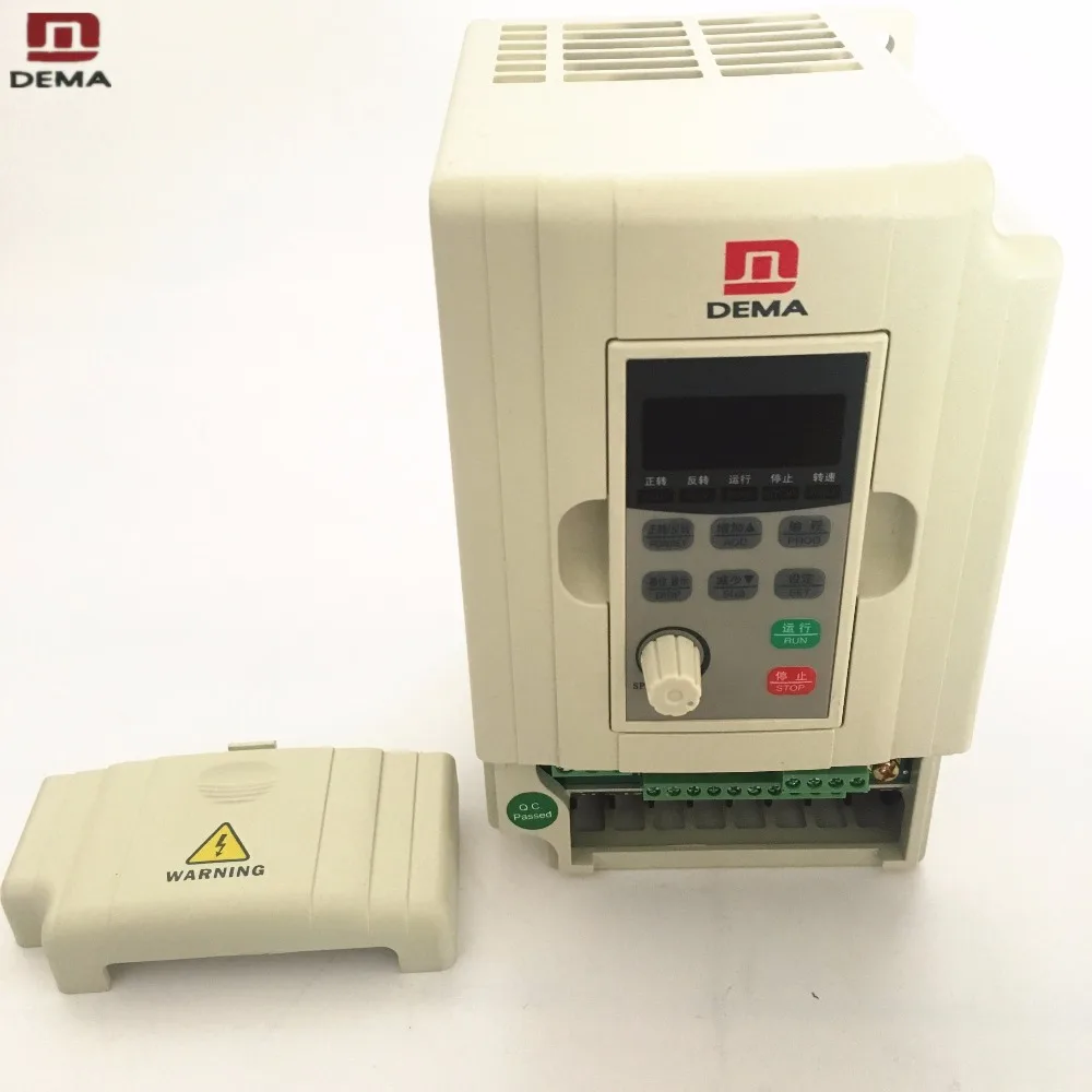 DEMA D5M Series 1 Phase 220V Input 0.4KW VFD Variable AC Frequency Inverter For Small Fan Conveyer Belt Etc.Light Load Industry