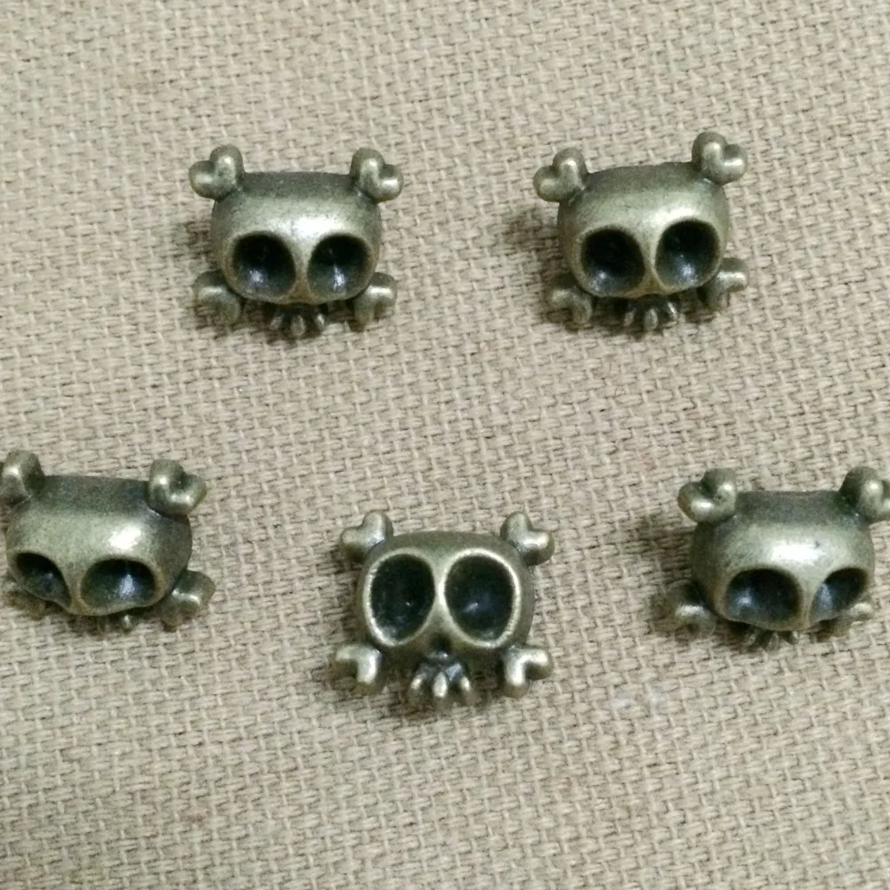 50PCS 13X12MM Bronze Big Eyes Cute Skull Head Rivet Punk Spike Studs Spikes Shoes Belt Bag Bracelets Accessories Leather Craft