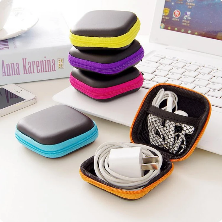 10 pcs/lot Random color MINI Clip Holder Clip Dispenser Desk Organizer Bags Headphones Earphone Cable Earbuds Storage Pouch bag