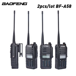 Rádio de comunicação bidirecional baofeng, walkie talkie à prova d'água, uhf, vhf, profissional, multibanda, dual band a58, transceptor