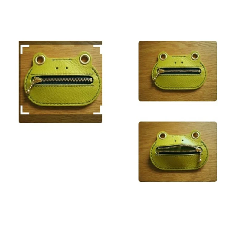 2pcs/set Japan Steel Blade Wooden Cutting Dies DIY Cute Leather Zipper Frog Card Holder Coin Bag Hand Punch Tool Knife Mould
