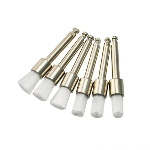 

New High Quality 100Pcs/Set Dental White Nylon Polishing Polisher Prophy Brush Flat Type Lab Product