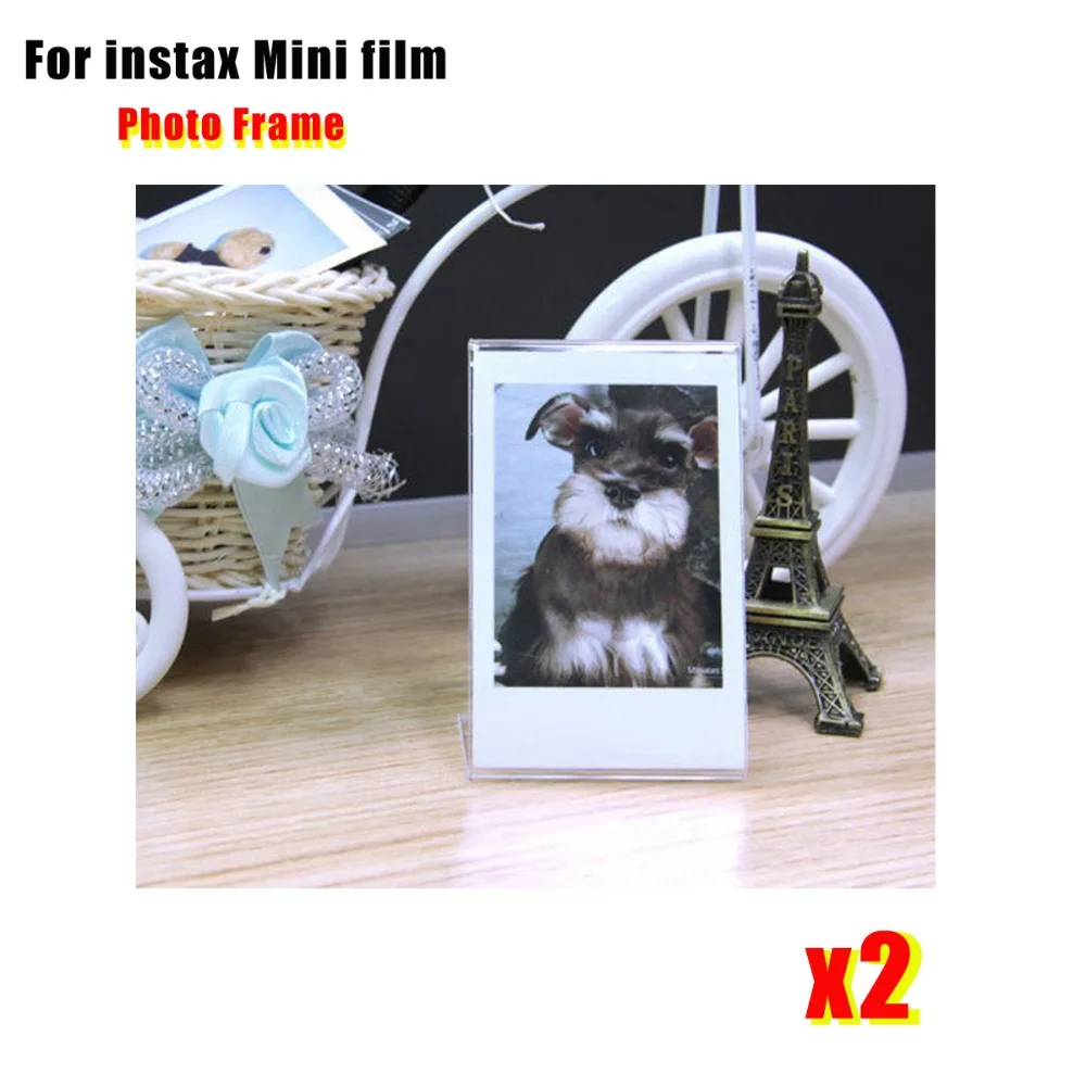 2 Pieces L- Shaped Acrylic Transparent Stand Simple Photo Frame for Fujifilm Instax Mini Mini 12/11/ 7s/ 8/ 9 /70/90 Mini Film